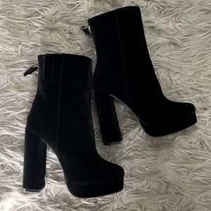 Suede Platform Booties
